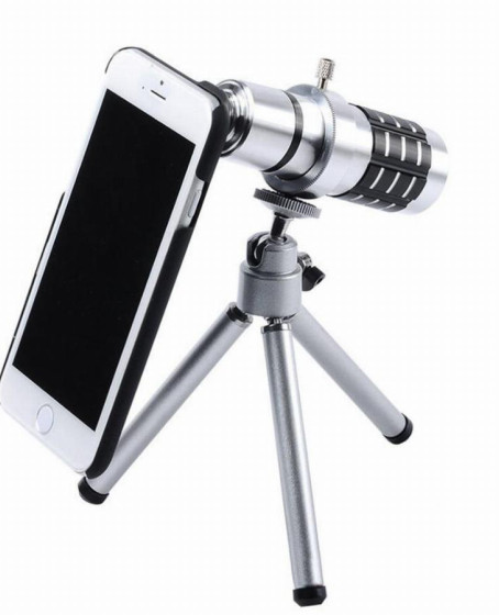 Iphone 5 5S - Iphone 4 4S Için Alüminyum 14X Optik Zoom Yakından Görüntü Çekme Dürbün