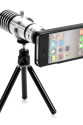 Iphone 5 5S - Iphone 4 4S Için Alüminyum 14X Optik Zoom Yakından Görüntü Çekme Dürbün