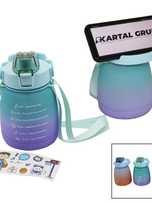 1.3LT PİPETLİ RENKLİ PLASTİK SULUK MATARA KİLİTLİ KAPAKLI TELEFONLUKLU