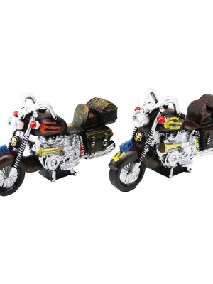 KUMBARA MOTORSİKLET VİNTAGE DEKORATİF BİBLO KUMBARA RENKLİ 25CM REÇİNE
