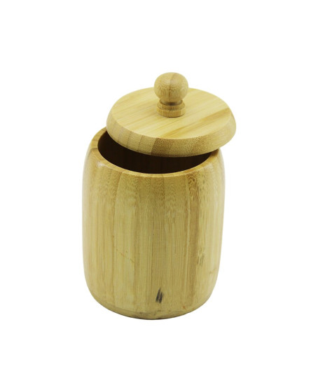 AHŞAP BAMBU ŞEKERLİK KAPAKLI ÇAP: 7.5CM DERİNLİK: 8.5CM NO : 8