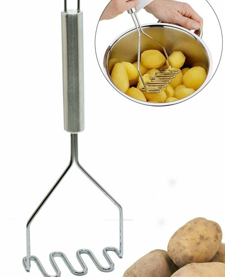 İnox Paslanmaz Metal Patates Ezici Püre Yapıcı 27 cm İnox Paslanmaz Metal Patates Ezici Püre Yapıcı 27 cm