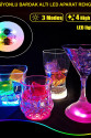 Işıklı Yapışkanlı Bardak Altı Aparatı Ledli 3 Modlu 6 cm Çap 1 Adet
