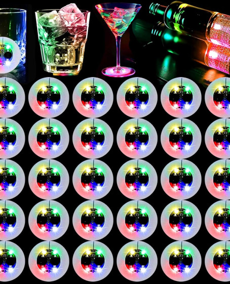 Işıklı Yapışkanlı Bardak Altı Aparatı Ledli 3 Modlu 6 cm Çap 1 Adet