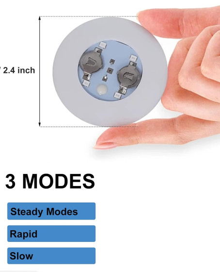 Işıklı Yapışkanlı Bardak Altı Aparatı Ledli 3 Modlu 6 cm Çap 1 Adet