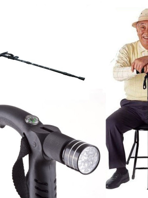 Işıklı & Pusulalı Katlanabilir Baston