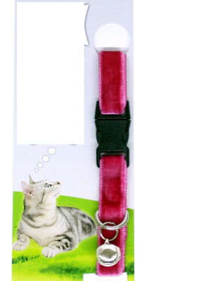 Kadife Dokulu Ayarlanabilir Çıngıraklı Kedi Tasması