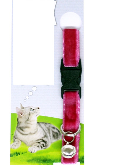 Kadife Dokulu Ayarlanabilir Çıngıraklı Kedi Tasması