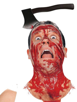 Kafaya Saplanmış Halloween Kanlı Balta Şaka Tacı