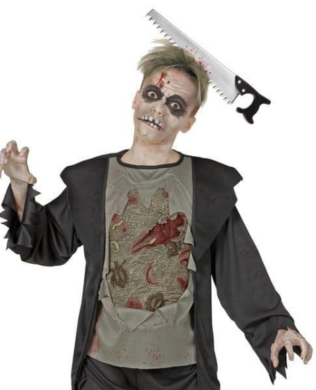 Kafaya Saplanmış Halloween Kanlı Testere Şaka Tacı