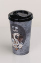 4 Adet Kahve Bardağı - Kapaklı Desenli 400ML