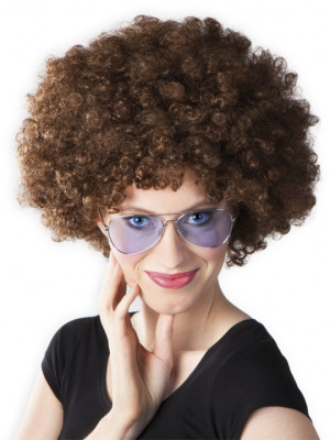 Kahve Renk Kıvırcık Afro Bonus Peruk