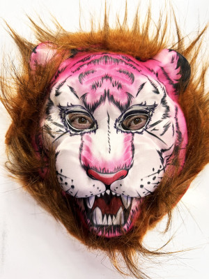 Kahverengi Saçlı Pembe Yüz Kurt Maske Kaplan Maske Mega Peluş 26 No Kahverengi Saçlı Pembe Yüz Kurt Maske Kaplan Maske Mega Peluş 26 No