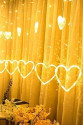 3 Metre 8 Modlu Kalp Perde LED Işık - Sarı (Sıcak Beyaz) Işık Dekoratif Işıklandırma Oda Dekoru 3 Metre 8 Modlu Kalp Perde LED Işık - Sarı (Sıcak Beyaz) Işık Dekoratif Işıklandırma Oda Dekoru