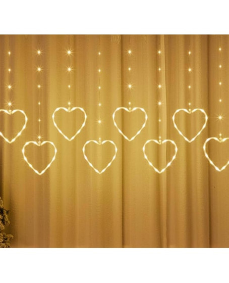 Kalpli Perde LED Işıklar, Sevgililer Günü Romantik LED Aydınlatma