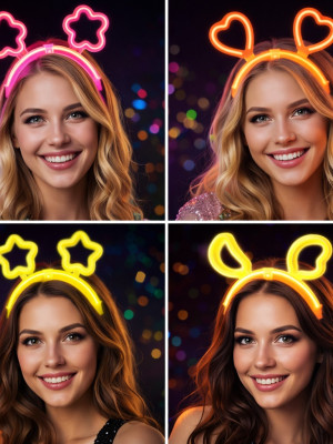 Karanlıkta Parlayan Glow Taç Seti 12 Adet – Yıldız Kalp Ay Çiçek (Her Model 3 Adet) Karanlıkta Parlayan Glow Taç Seti 12 Adet – Yıldız Kalp Ay Çiçek (Her Model 3 Adet)