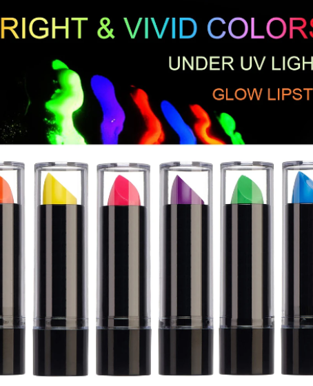 Karanlıkta Parlayan Yanan UV Neon Ruj Yüz Boyama 6 Adet 6 Renk