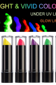 Karanlıkta Parlayan Yanan UV Neon Ruj Yüz Boyama 6 Adet 6 Renk