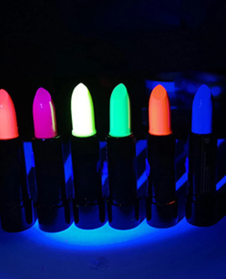 Karanlıkta Parlayan Yanan UV Neon Ruj Yüz Boyama 6 Adet 6 Renk