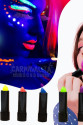 Karanlıkta Parlayan Yanan UV Neon Ruj Yüz Boyama 6 Adet 6 Renk