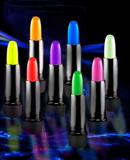 Karanlıkta Parlayan Yanan UV Neon Ruj Yüz Boyama 6 Adet 6 Renk