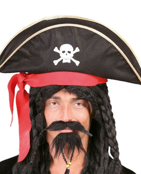 Karayip Korsanları Kaptan Jack Kadife Korsan Şapkası Yetişkin Karayip Korsanları Kaptan Jack Kadife Korsan Şapkası Yetişkin