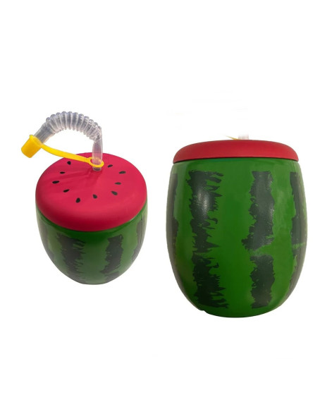 Karpuz Tasarımlı Pipetli Suluk 900 ML Karpuz Tasarımlı Pipetli Suluk 900 ML