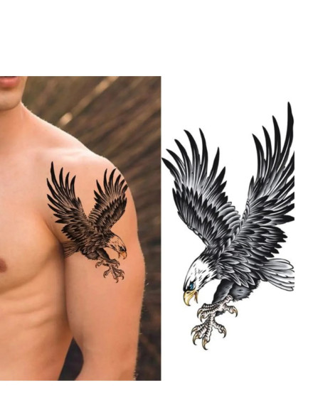 Kartal Geçici Dövme Şablonu Büyük Boy Kartal Geçici Dövme Şablonu Büyük Boy