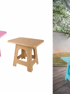 Katlanır Rattan Sehpa Dayanıklı Plastik Balkon Bahçe Kamp Sehpası