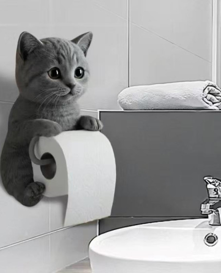 Kedi Tasarımlı Tuvalet Kağıtlığı