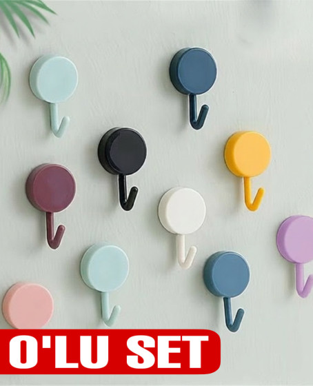 Kendinden Yapışkanlı Renkli Duvar Askısı (10LU SET) Kendinden Yapışkanlı Renkli Duvar Askısı (10LU SET)