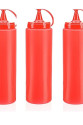 Ketçap Şişesi - 1000ML Dev Boy Kırmızı 3 Adet