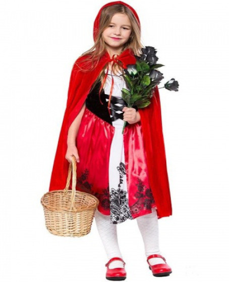 Kırmızı Başlıklı Kız Şapkalı Pelerin 90 cm