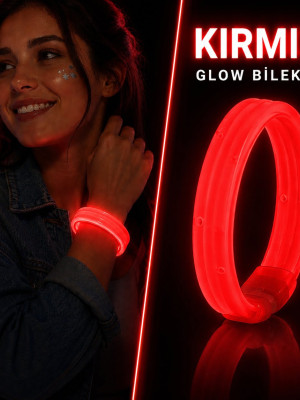 Kırmızı Kalın Glow Bileklik – Kırılarak Yanan Parti ve Festival Bilekliği Kırmızı Kalın Glow Bileklik – Kırılarak Yanan Parti ve Festival Bilekliği