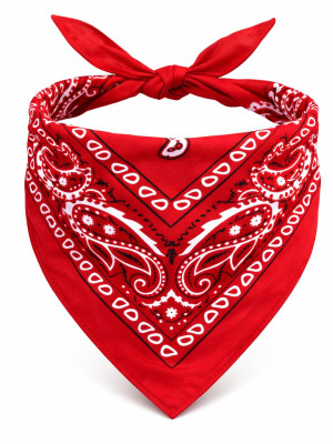 Kırmızı Kovboy Fuları Çocuk Bandana Western Desenli Boyun Fuları