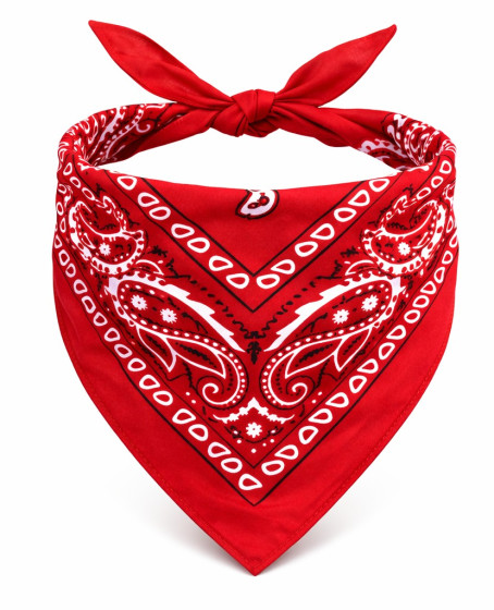 Kırmızı Kovboy Fuları Çocuk Bandana Western Desenli Boyun Fuları