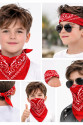 Kırmızı Kovboy Fuları Çocuk Bandana Western Desenli Boyun Fuları