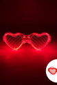 Kırmızı LED Işıklı Kalp Gözlük – 3 Modlu Parti & Glow Gözlüğü