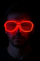 Kırmızı Led Işıklı Parti Gözlüğü - Neon Glow Şerit Gözlük 3 Modlu Kırmızı Led Işıklı Parti Gözlüğü - Neon Glow Şerit Gözlük 3 Modlu