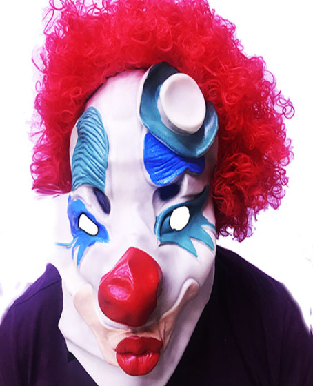 Kırmızı Renk Afro Bonus Peruklu Palyaço Lateks Et Maske Kırmızı Renk Afro Bonus Peruklu Palyaço Lateks Et Maske
