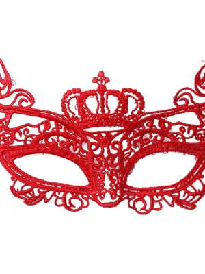 Kırmızı Renk Dantel Örgü İşlemeli Parti Maskesi Model 2 Kırmızı Renk Dantel Örgü İşlemeli Parti Maskesi Model 2