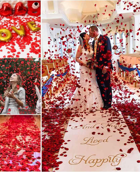 Kırmızı Renk Gül Yaprağı Şekilli Konfeti – 5 Paket 500 Adet