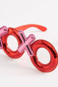 Kırmızı Renk Xoxo Yazılı Parti Gözlüğü 17x7 cm