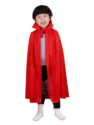 Kırmızı Renk Yakalı Pelerin Çocuk Boy 90 cm
