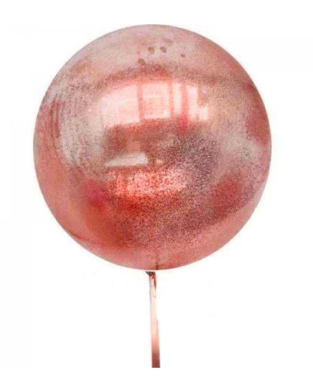 Kırmızı Simli Yuvarlak Şeffaf Balon 24 İnç