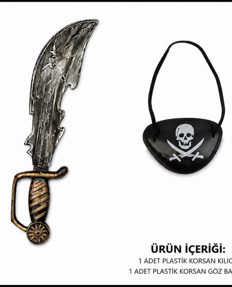 Korsan Kılıç ve Göz Bandı Seti Eskitme (Çocuk & Yetişkin Uyumlu) Korsan Kılıç ve Göz Bandı Seti Eskitme (Çocuk & Yetişkin Uyumlu)