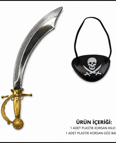 Korsan Kılıç ve Göz Bandı Seti Parlak (Çocuk & Yetişkin Uyumlu) Korsan Kılıç ve Göz Bandı Seti Parlak (Çocuk & Yetişkin Uyumlu)