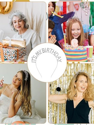 Kristal Taşlı Gümüş Renk İt's My Birthday Yazılı Doğum Günü Parti Tacı 14x16 cm Kristal Taşlı Gümüş Renk İt's My Birthday Yazılı Doğum Günü Parti Tacı 14x16 cm