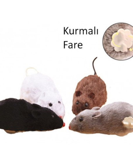 Kurmalı Kedi Eğitim Oyuncağı Tüylü Fare Kurmalı Kedi Eğitim Oyuncağı Tüylü Fare