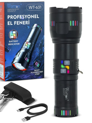 Lazer Etkili Profesyonel El Feneri 30.000 Lümen WT-631
